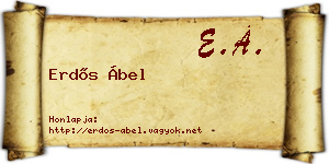 Erdős Ábel névjegykártya